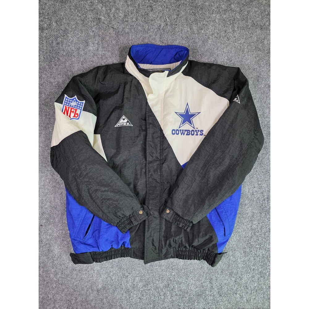 Vintage 90s Dallas Cowboys Jacket Mens XL Apex One NFL Windbreaker Colorblock